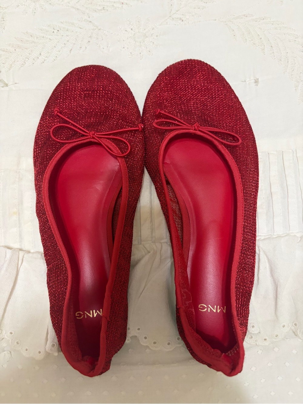 MANGO Mesh Ballerina Flats